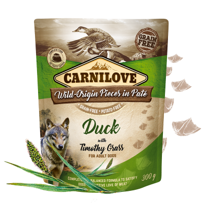 Carnilove Dog Pouch Paté Duck with Timothy Grass 300 g