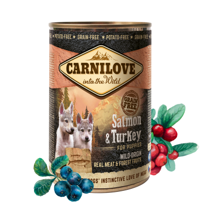 Carnilove Can Dog Wild Meat Salmon & Turkey for Puppies 400 g