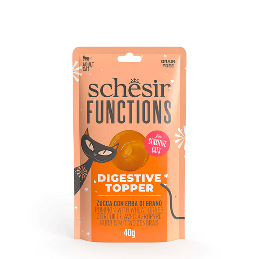 Schesir Functions Cat Pouch Digestive Topper Pumpkin With Wheat Grass (12x40g)