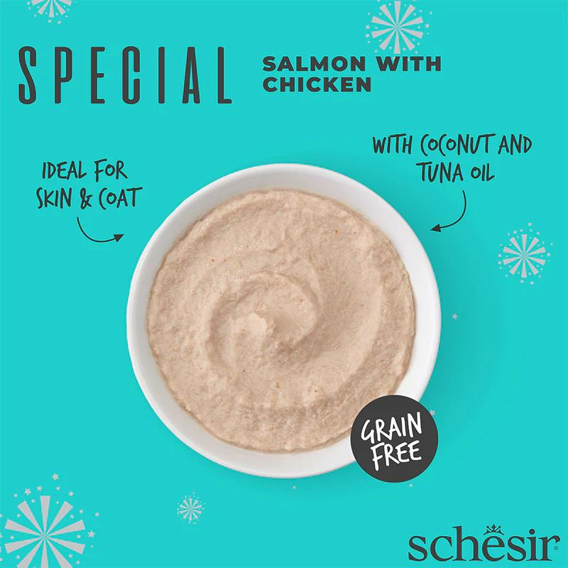 Schesir Special Mousse (Skin & Coat) For Cat - Salmon With Chicken 70g