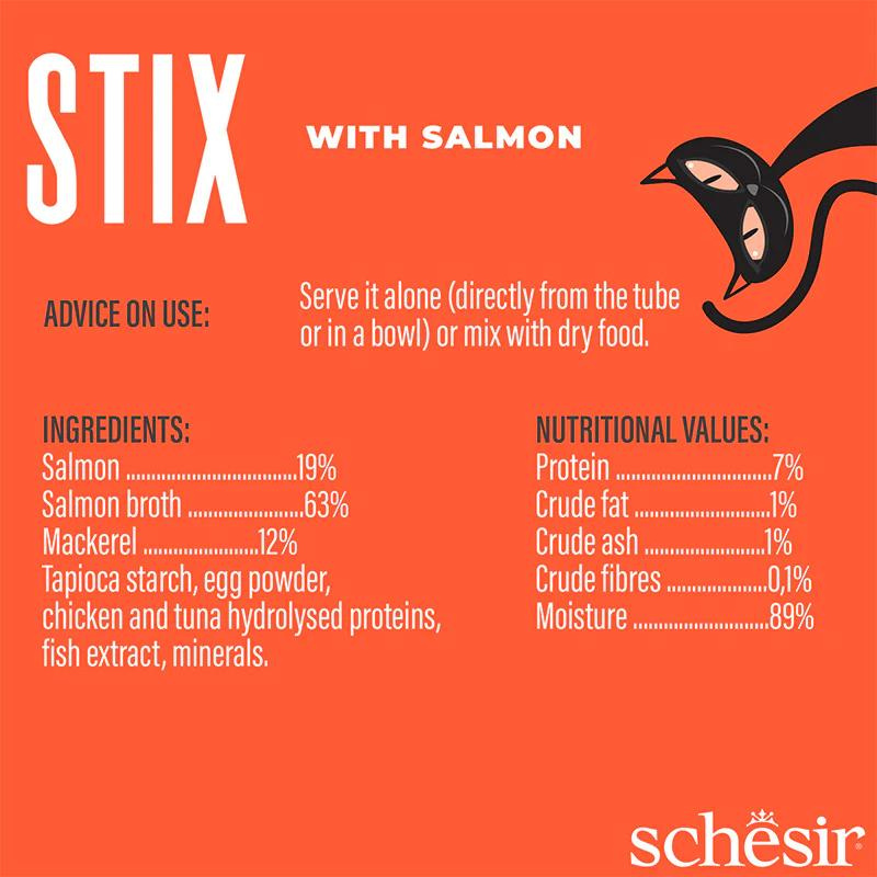 Schesir Stix Treat For Cat In Cream - Salmon