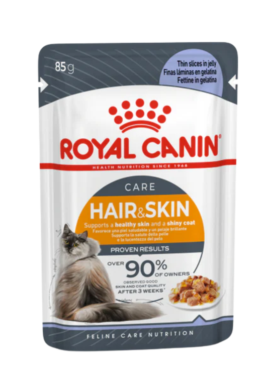 Royal Canin Feline Care Nutrition Hair & Skin Gravy  - 12 Wet Food Pouches