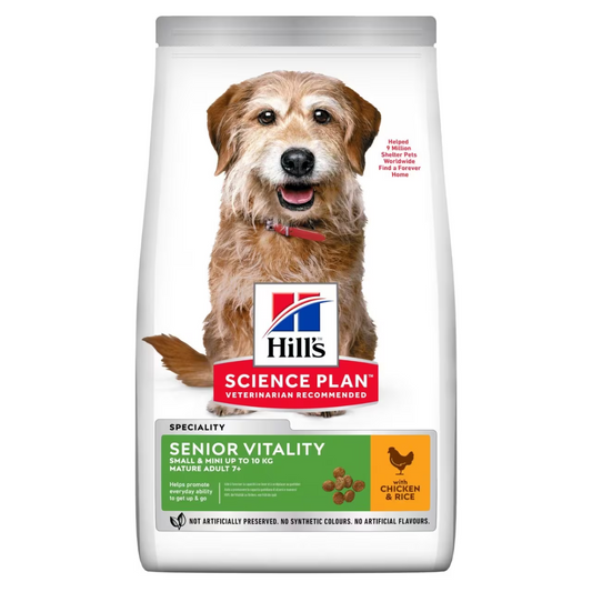 Hill's Science Plan Senior Vitality Small & Mini Mature Adult 7+ Dog Food with Chicken & Rice  - 1.5kg