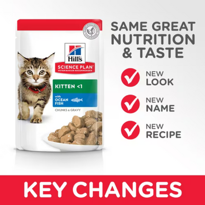 Hill's Science Plan Tender Chunks & Gravy for Kitten with Ocean Fish - 85gx12