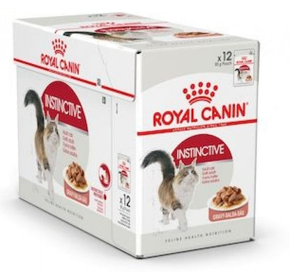 Royal Canin Feline Health Nutrition Instinctive Adult Cats Gravy - 12 Wet Food Pouches