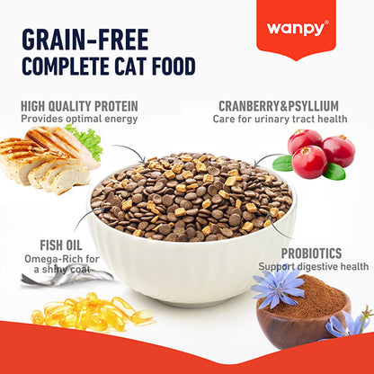 Wanpy Grain Free Complete Food for Adult Cat – Chicken Recipe 1.5kg