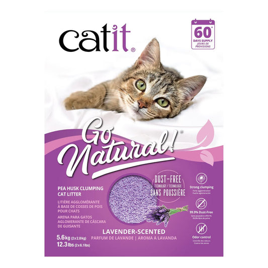Catit Go Natural Pea Husk Clumping Cat Litter - Lavender Scent
