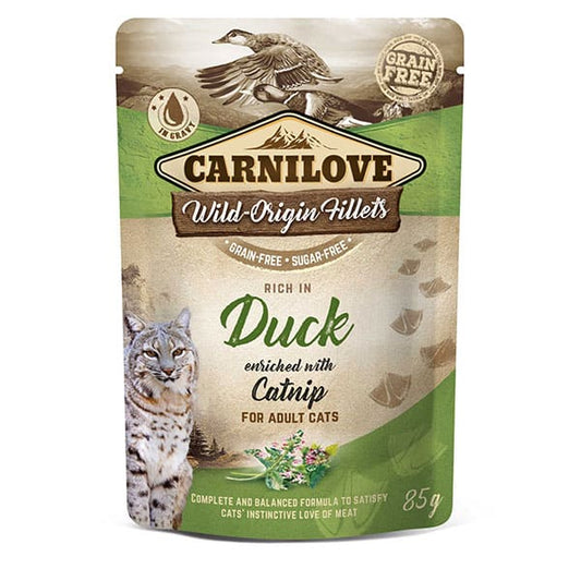 Carnilove cat pouch rich in Duck enriched with Catnip 85 g