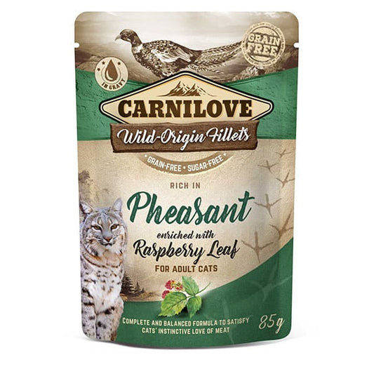 Canilove cat pouch rich in Pheasant enriched with Raspberry Leaves 85 g