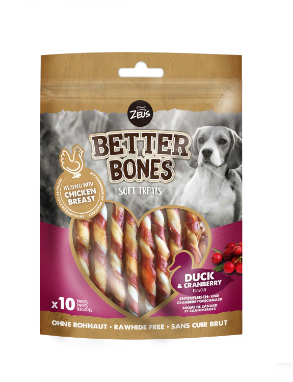 Zeus Better Bones Wrapped Twists - Duck & Cranberry (114g)