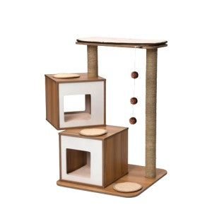 Catit Vesper Cat Furniture V-Double - Walnut