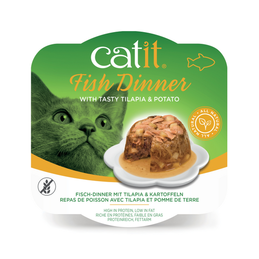 Catit Fish Dinner, Tilapia & Potato 80 g, 6pcs/box