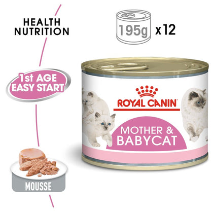 Feline Health Nutrition Mother & Babycat Mousse (Wet Food - Cans) 12 x 195 g