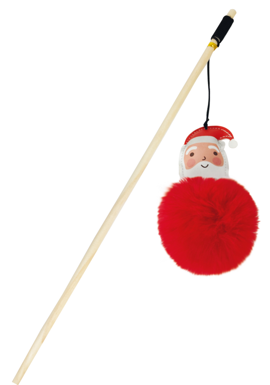Christmas Cat Pole Fluffy Santa 40 cm