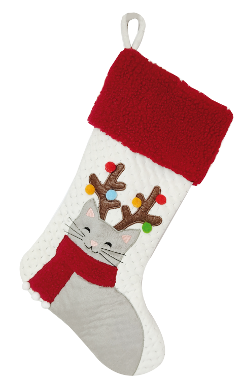 Christmas Sock Cat 44 x 28 cm