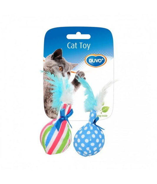 Duvo+ Catnip Balls With Feather - 14 x 8 x 4 cm