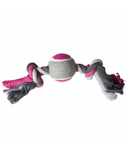 Duvo+ Tug Toy Knotted Cotton & Tennis Ball (30 cm)