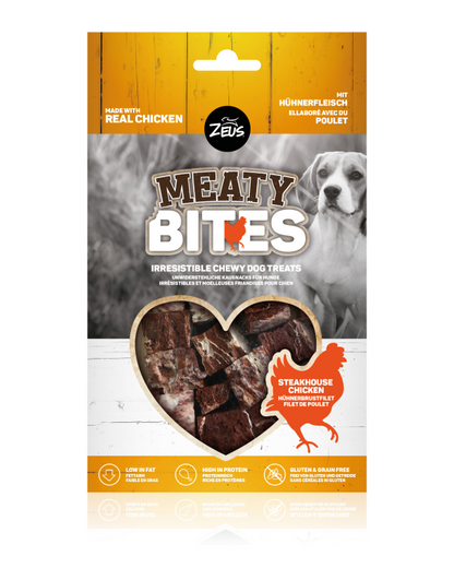 Zeus Meaty Bites Chewy Dog Treats - Steakhouse Chicken (150g)