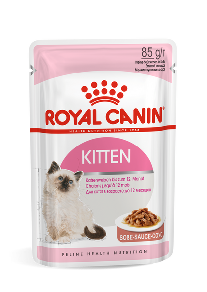 Royal Canin Feline Health Nutrition Kitten Gravy - 12 Wet Food Pouches