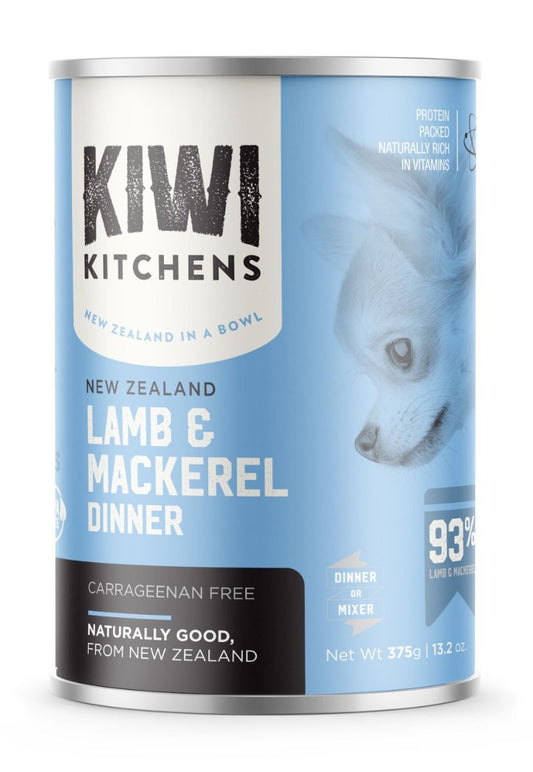 Kiwi Kitchens Mackerel & Lamb Dinner Canned Wet Dog Food-375gms