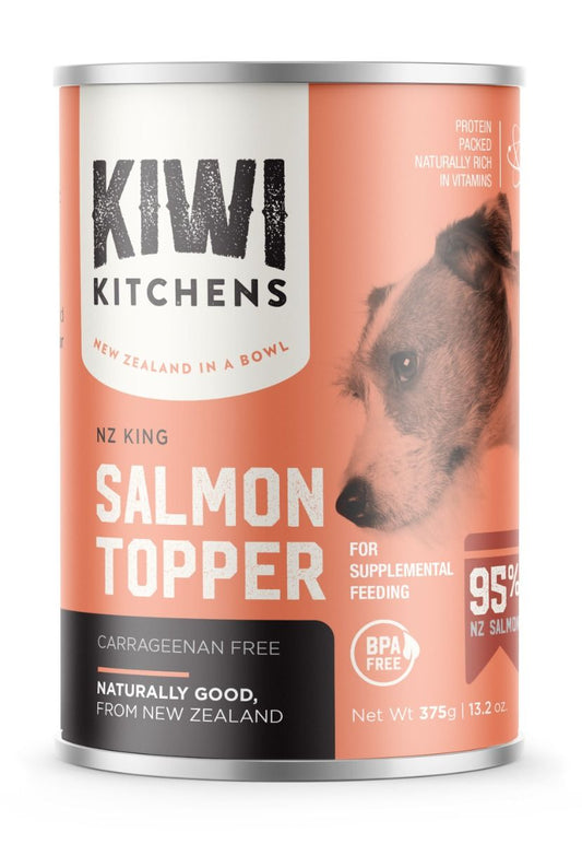 Kiwi Kitchens King Salmon Topper for Supplemental Feeding Canned Wet Dog Food-375gms