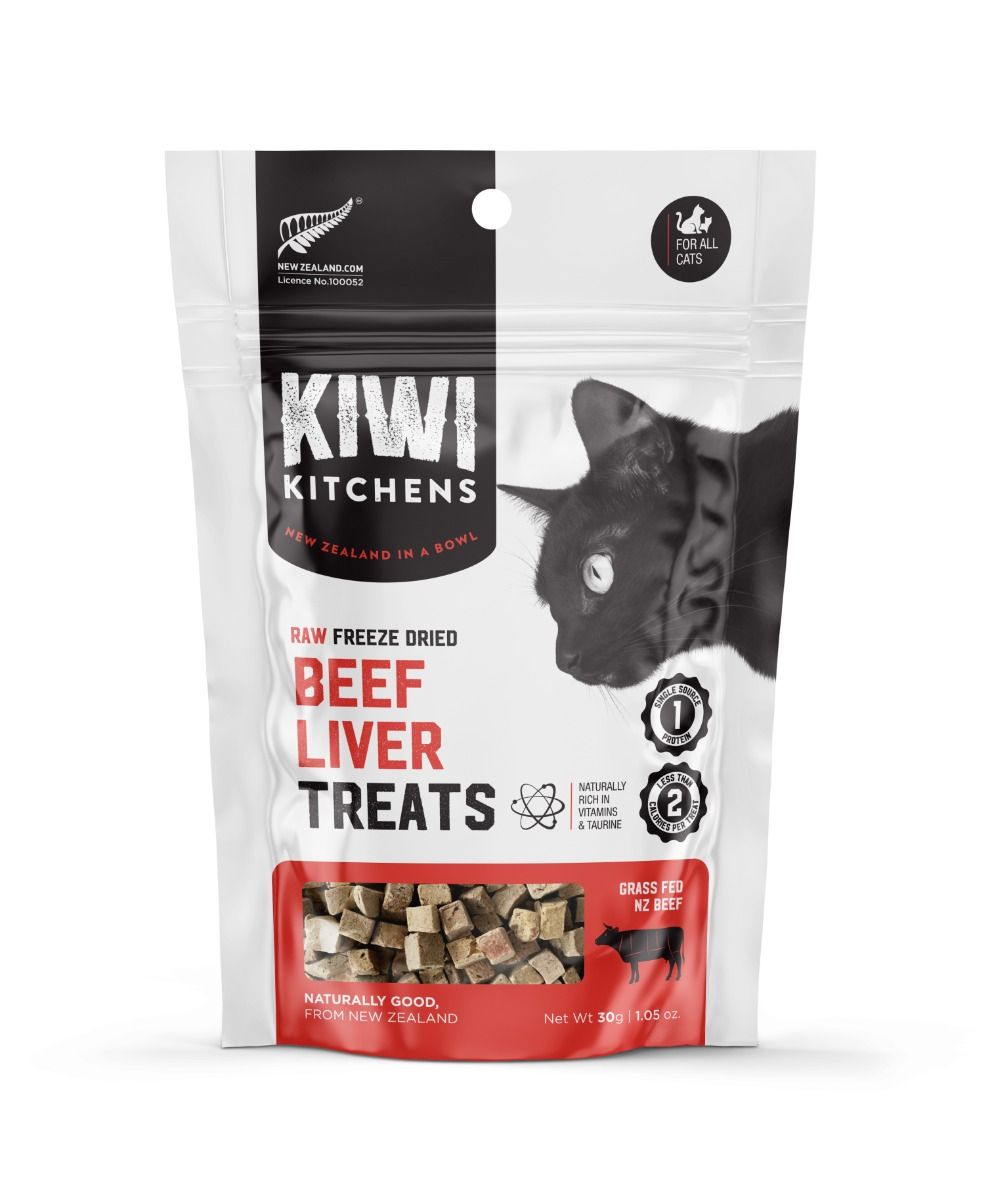 Kiwi Kitchens Raw Freeze Dried Beef Liver Cat Treats 30g