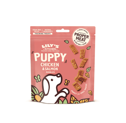 Lily's Kitchen Chicken and Salmon Nibbles Puppy Treats 70G