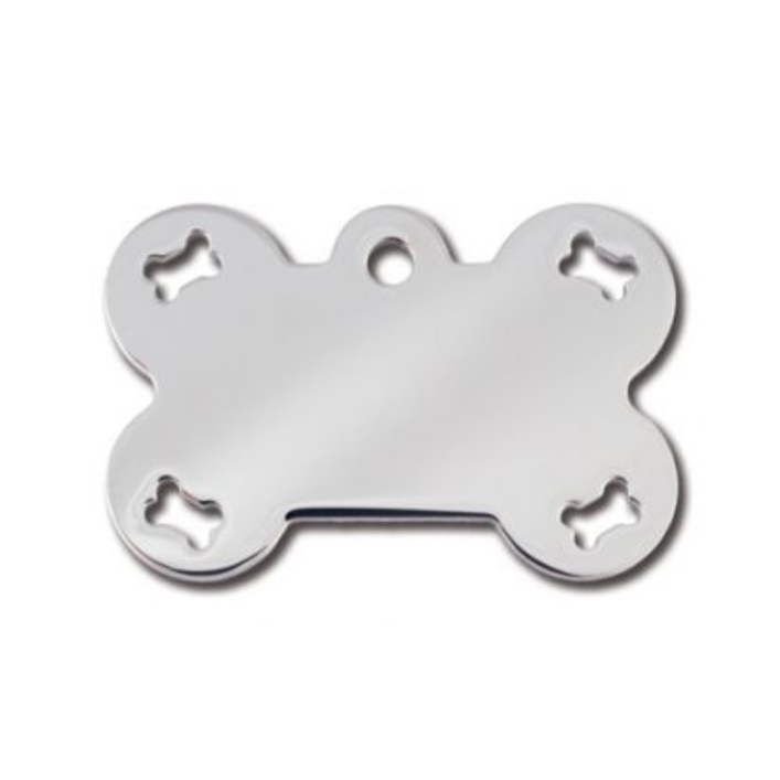 Hillman ID Tag - Bone Chrome with Cut-out