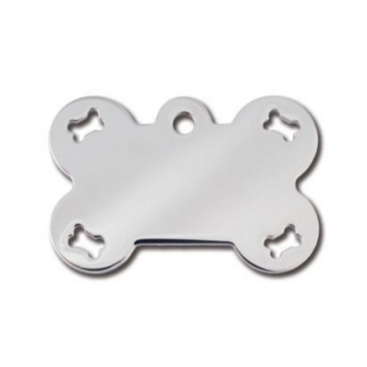 Hillman ID Tag - Bone Chrome with Cut-out