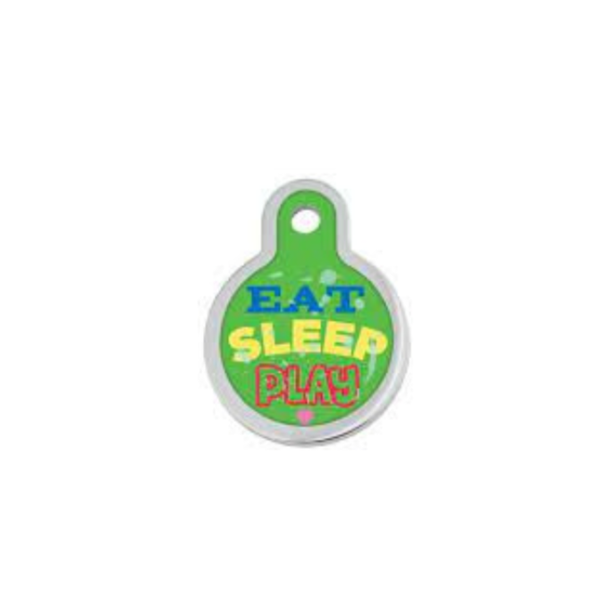 Hillman ID Tag - Eat Play Sleep Raised Edge Small Circle