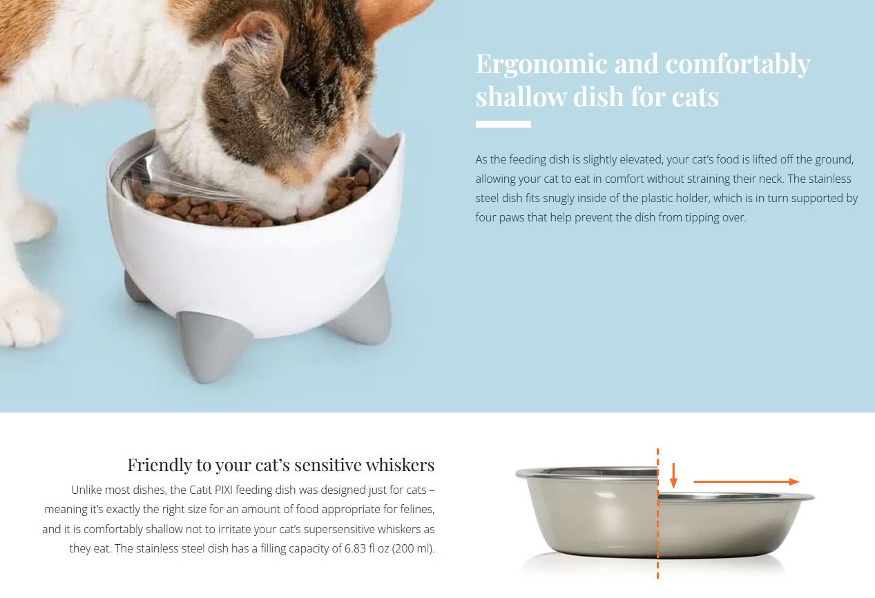 Catit Pixi Feeding Dish - White