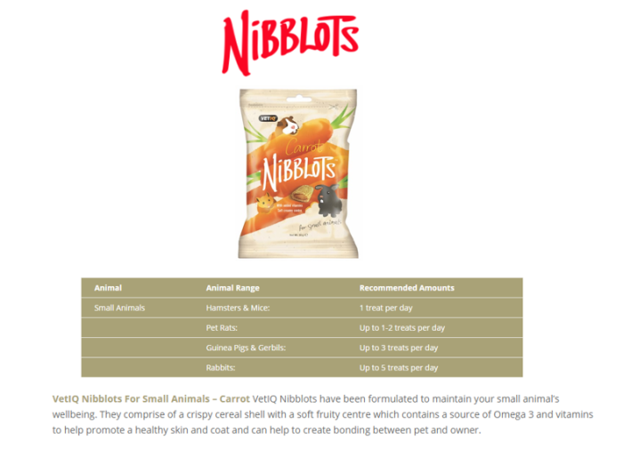 Nibblots for Small Animals Carrots - 30g