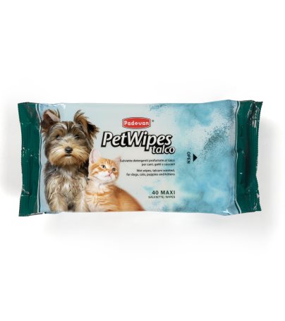 Padovan Pet Wipes Talc - 40 Wipes