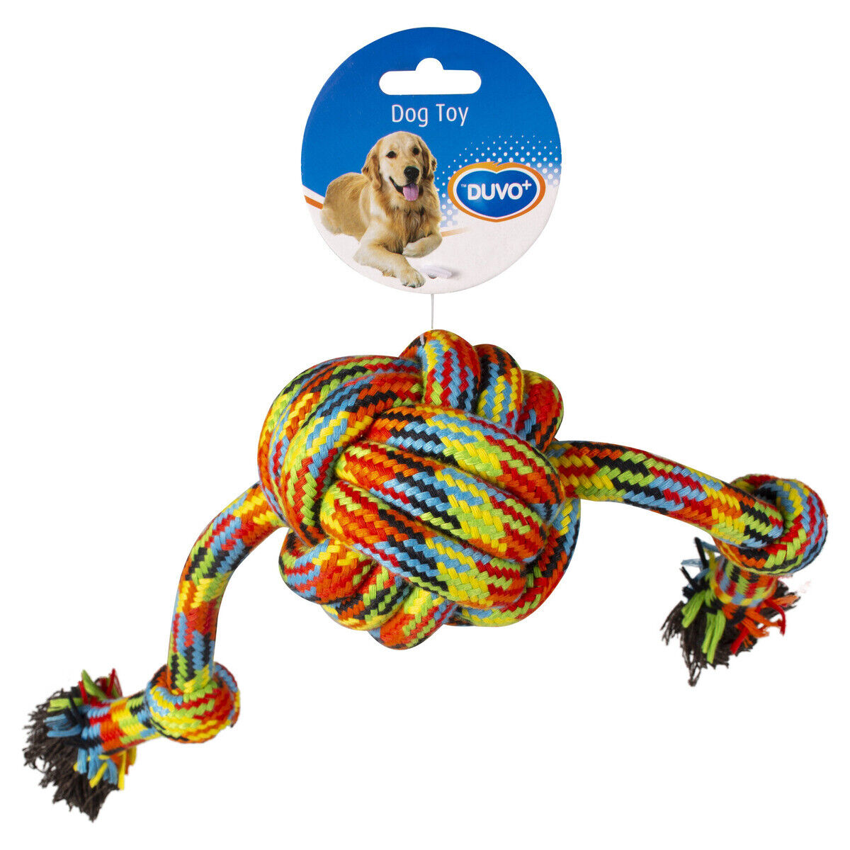 Duvo+ Cotton Ball with 2 Knots Beach Dog Toy