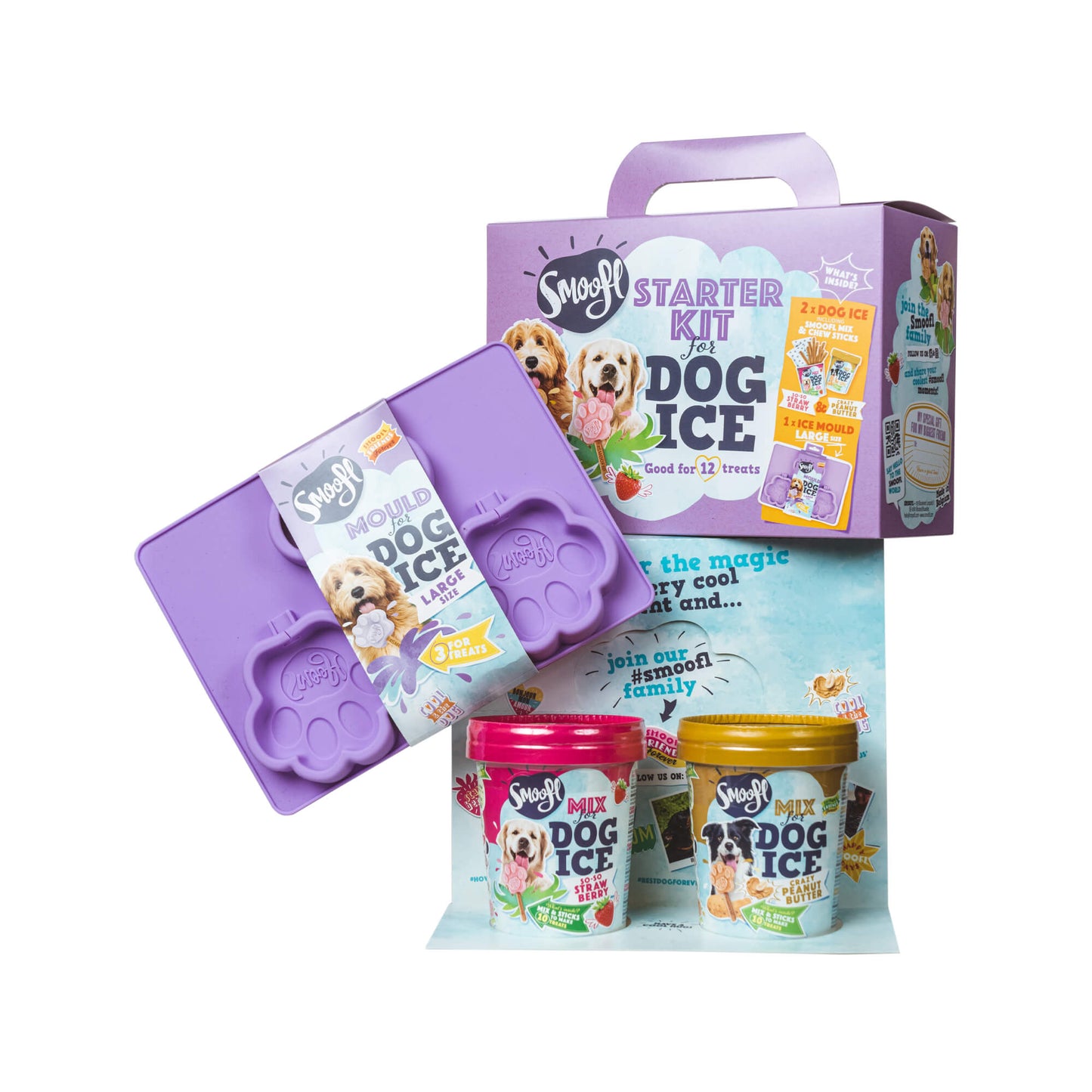 Smoofl Large Starter Kit for Dog Ice Treats - 210G