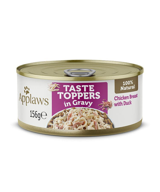 Applaws Taste Toppers in Gravy Chicken with Duck Wet Dog Food -156g Tin