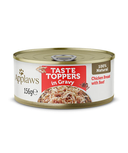 Applaws Taste Toppers in Gravy Chicken with Beef Wet Dog Food-156g Tin