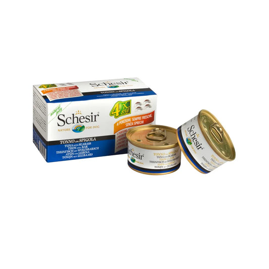 Schesir Dog Multipack Wet Food Tuna With Seabass - 340g