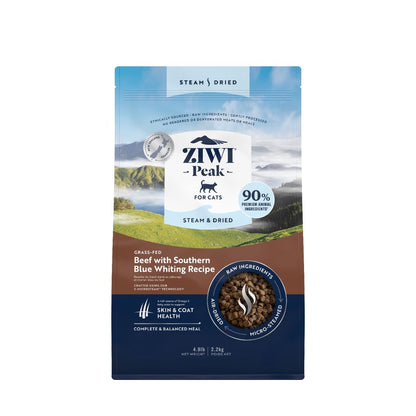 ZIWI Peak Steam & Dried Grass-Fed Beef with Southern Blue Whiting Recipe Dry Cat Food 2.2kgs